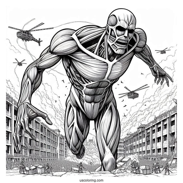 Coloring Sheet Of Colossal Titan From Attack On Titan