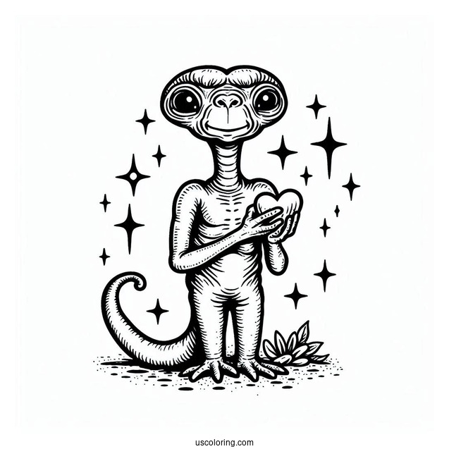 E.T. Alien Coloring Page