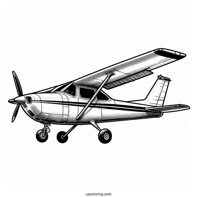 Cessna 172 Airplane Coloring Page