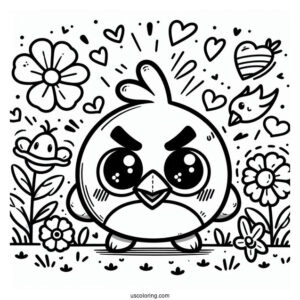 Kawaii Angry Birds Coloring In For Kids