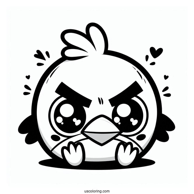 Kawaii Angry Birds Coloring In For Kids