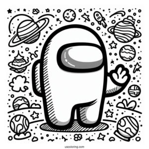 Easy Flash Among Us to Color for Kids