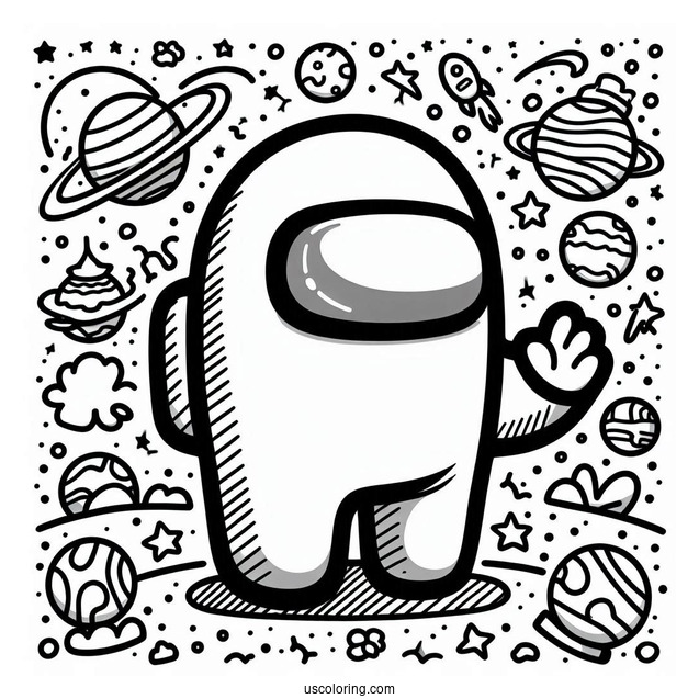 Easy Flash Among Us to Color for Kids