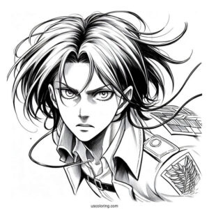 Eren Yeager Attack On Titan Coloring Page