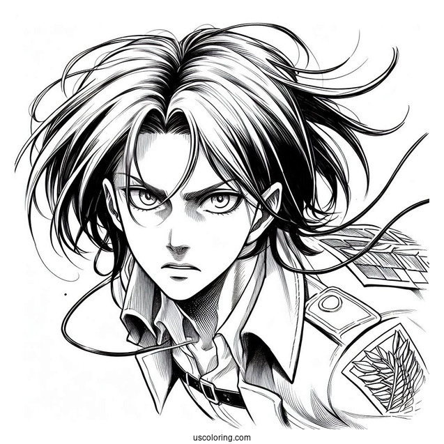 Eren Yeager Attack On Titan Coloring Page