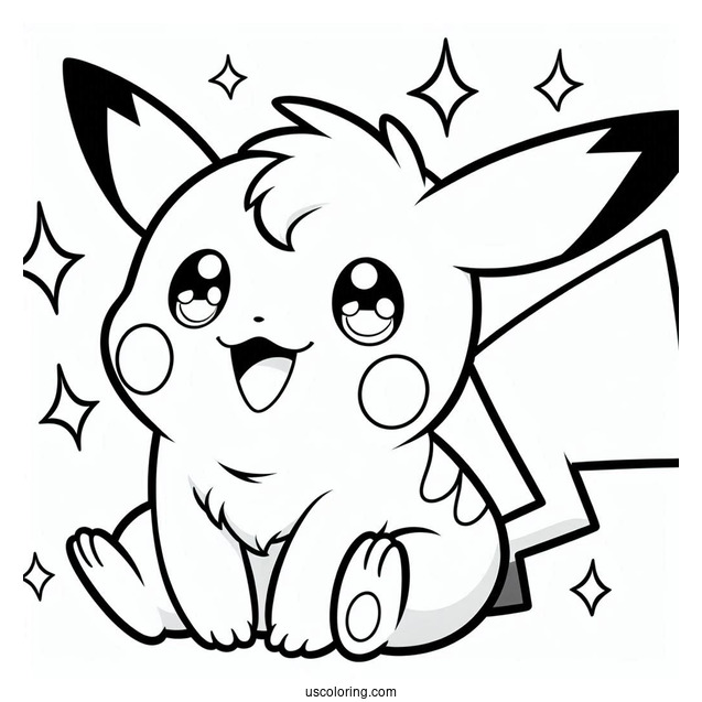 Cute Pikachu Coloring Page For Preschoolers