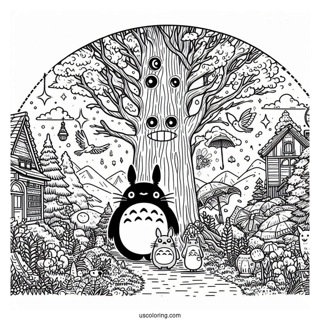 My Neighbor Totoro Coloring In For Kids