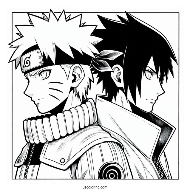 Naruto And Sasuke Coloring Sheet