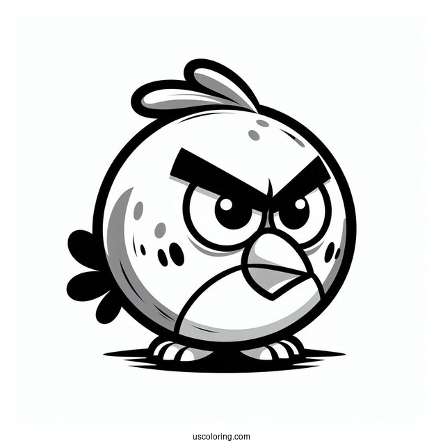 Coloring Page Of Red Angry Bird For Preschoolers