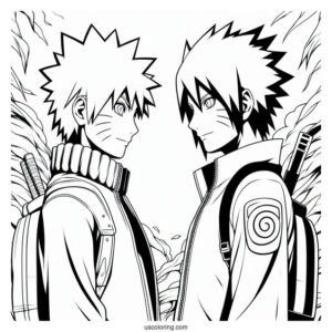Naruto And Sasuke Coloring Sheet