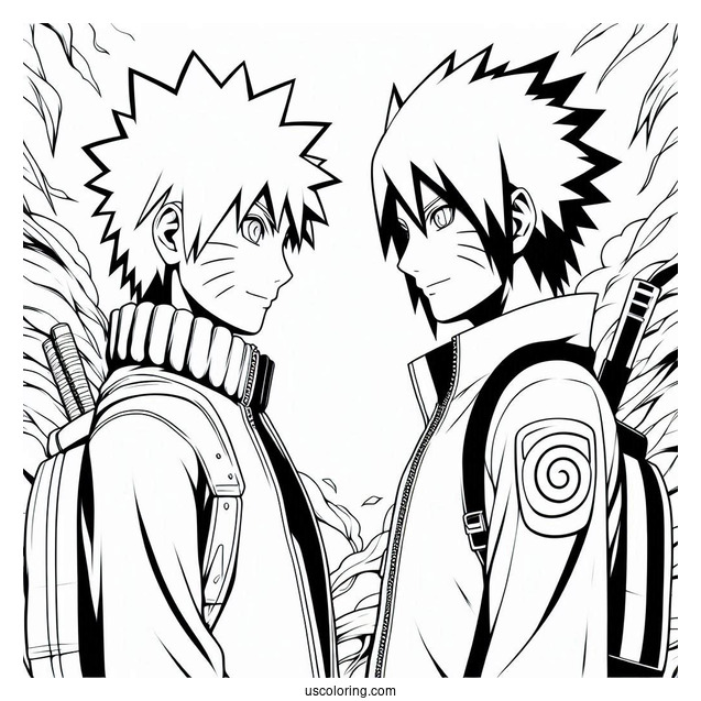 Naruto And Sasuke Coloring Sheet