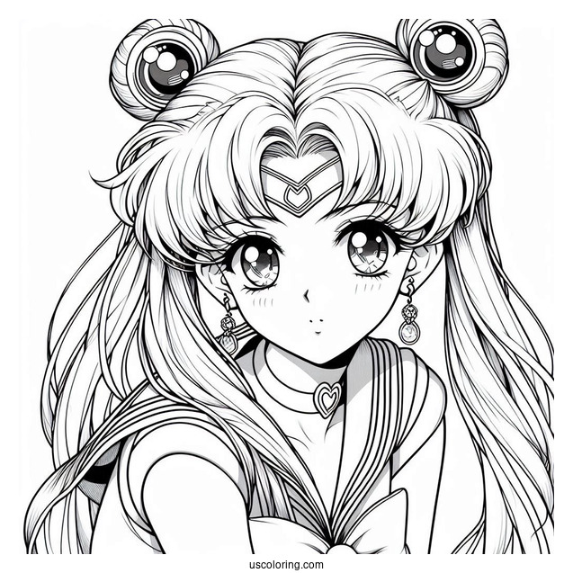 Realistic Sailor Moon Usagi Coloring Sheet