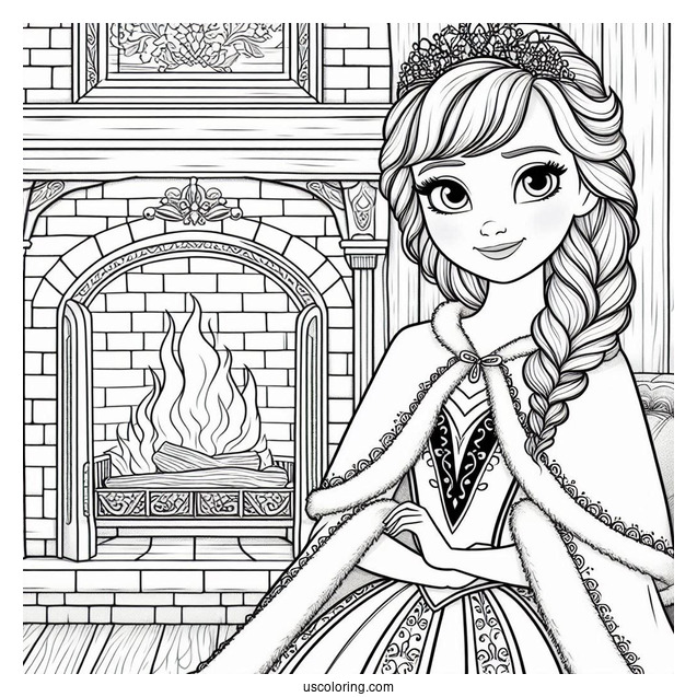 Queen Anna In Front Of Fireplace