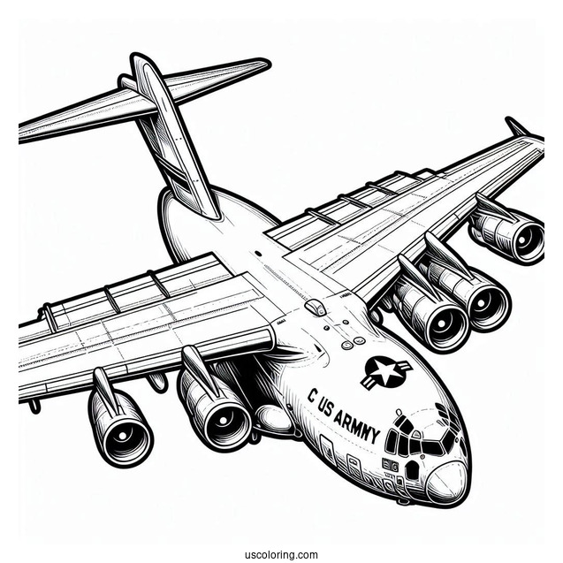 C-17 US Army Plane Coloring Page
