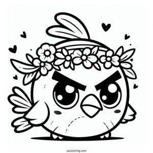 Kawaii Angry Birds Coloring In For Kids