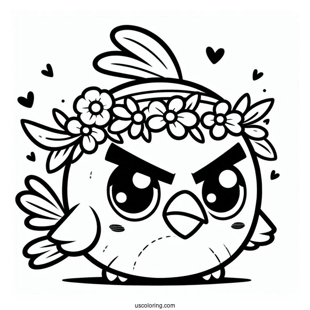 Kawaii Angry Birds Coloring In For Kids