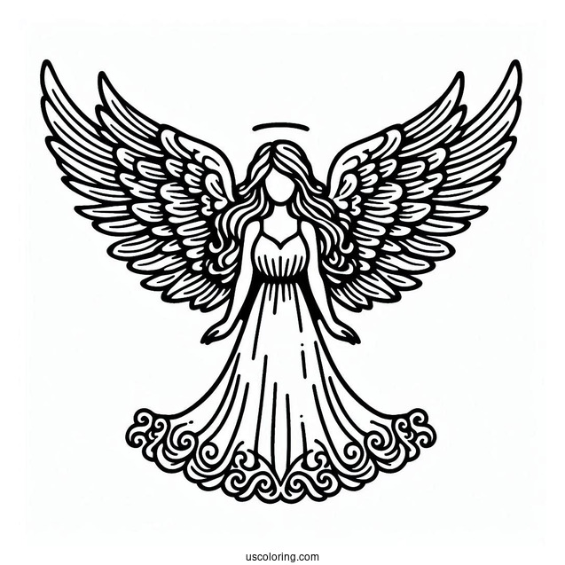 Simple Outline Of Angel Wings
