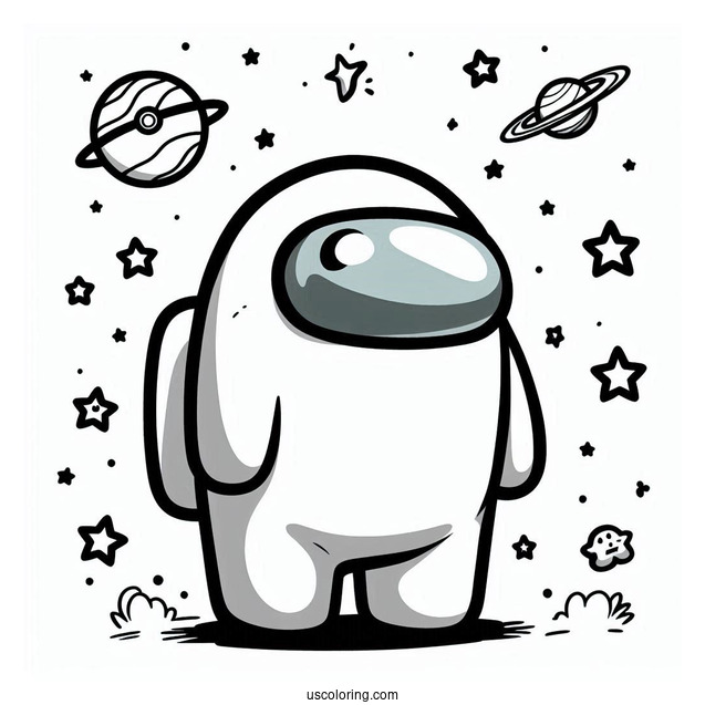 Coloring Sheet of Charizard Among Us