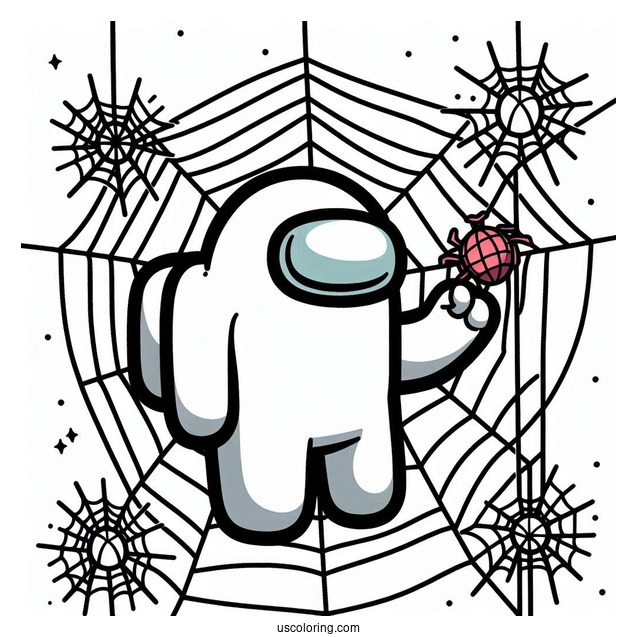 Among Us Spider-Man Using Web