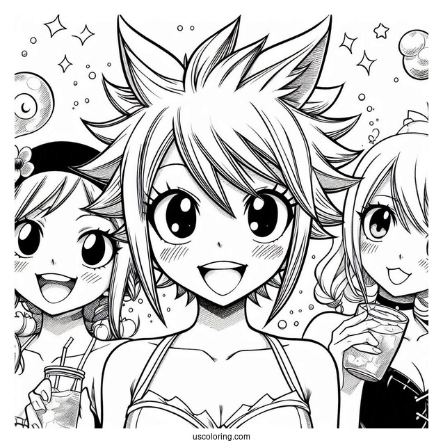 Fairy Tail Natsu, Lucy, And Happy
