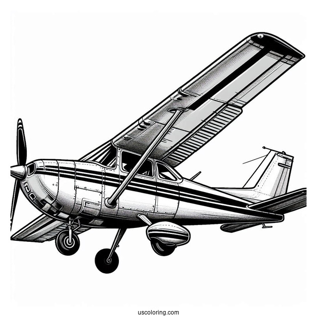 Cessna 172 Airplane Coloring Page