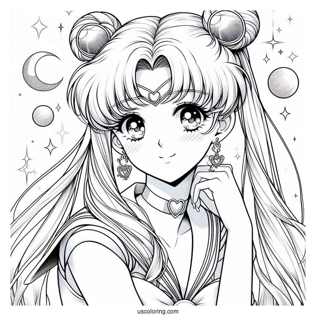 Realistic Sailor Moon Usagi Coloring Sheet
