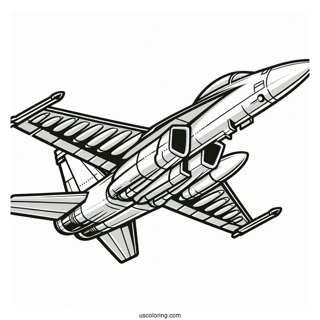 Fighter Jet Coloring Sheet For Kids