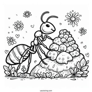 Ant Coloring Page Creating A Hill