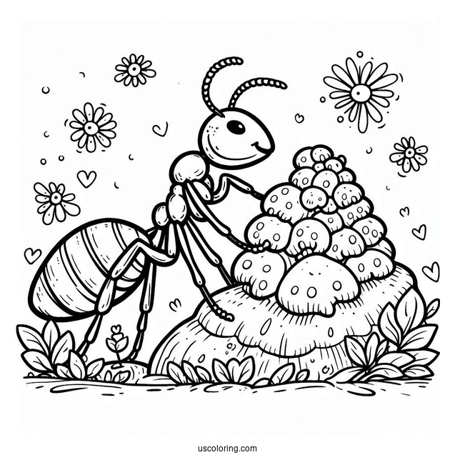 Ant Coloring Page Creating A Hill