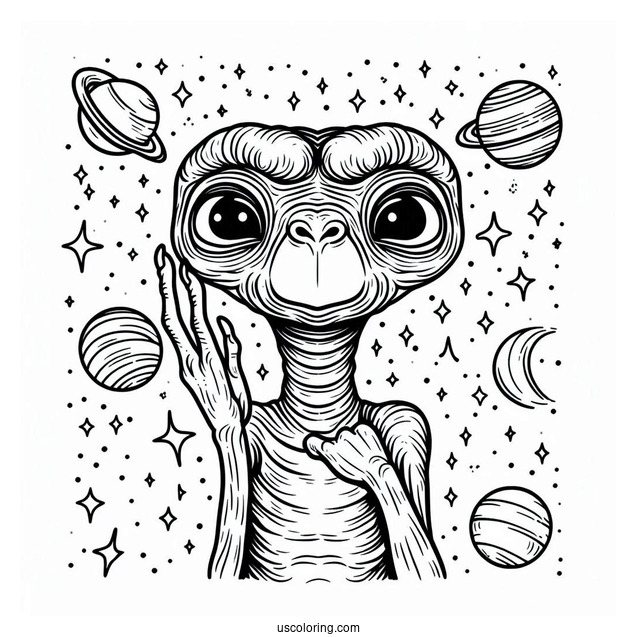 E.T. Alien Coloring Page