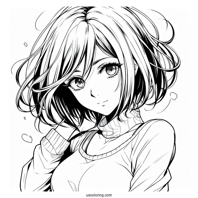 Mikasa Ackerman From Attack On Titan Coloring Sheet