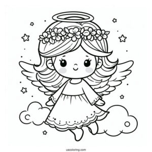 Coloring Page Of An Angel For Preschoolers