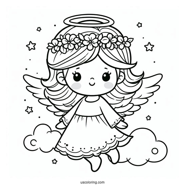Coloring Page Of An Angel For Preschoolers