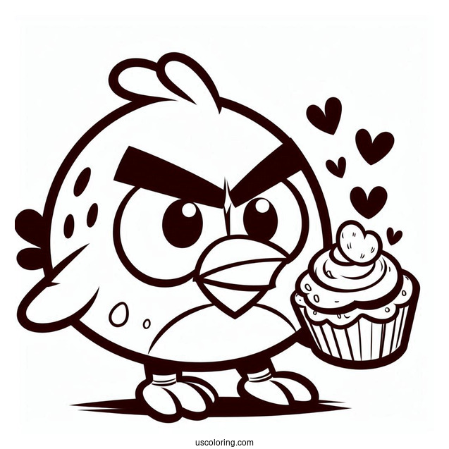 Coloring Page Of Red Angry Bird For Preschoolers