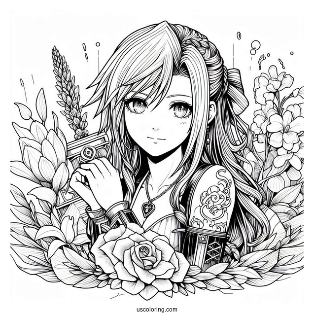 Coloring Page Of Final Fantasy VII