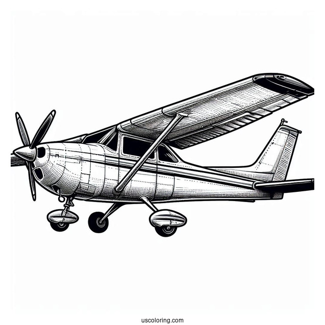 Cessna 172 Airplane Coloring Page