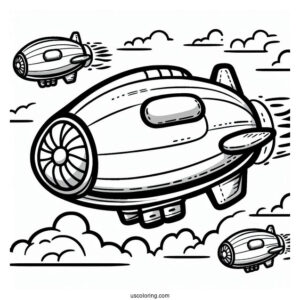 Among Us the Airship Coloring Sheet