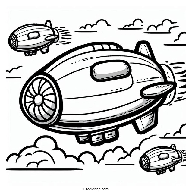 Among Us the Airship Coloring Sheet