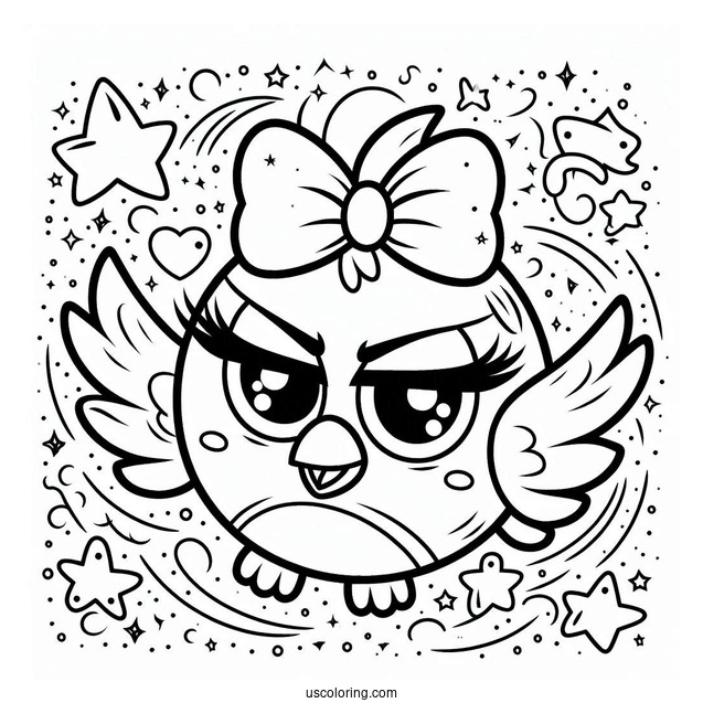 Cute Stella Angry Bird Coloring Page