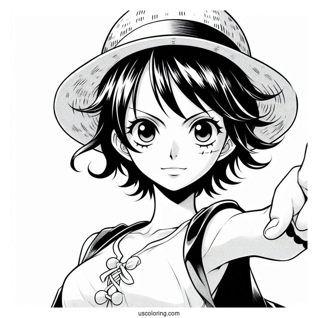 Luffy From One Piece Anime Coloring In