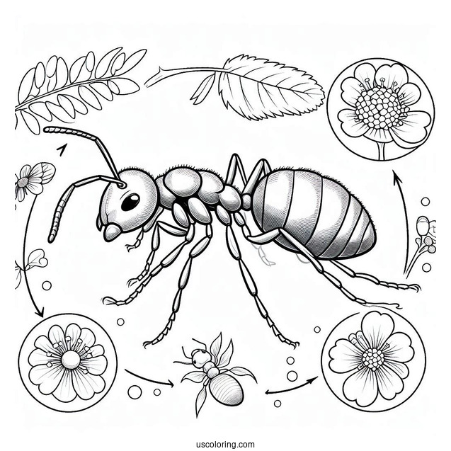 Ant Coloring Page Life Cycle