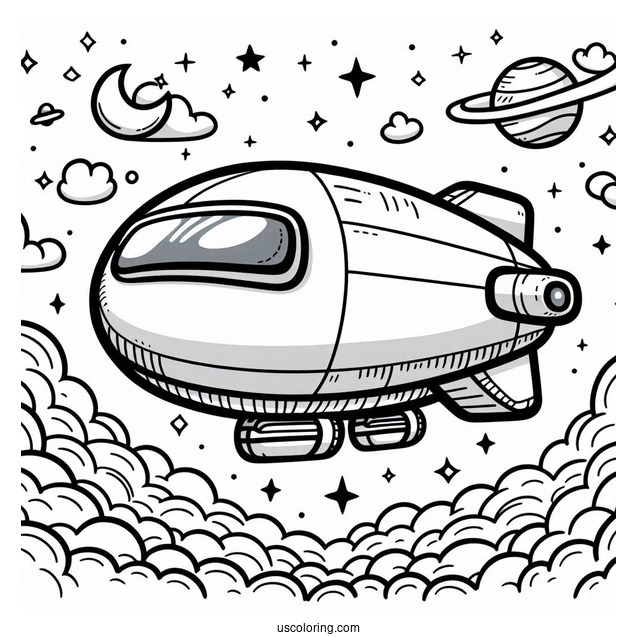 Among Us the Airship Coloring Sheet