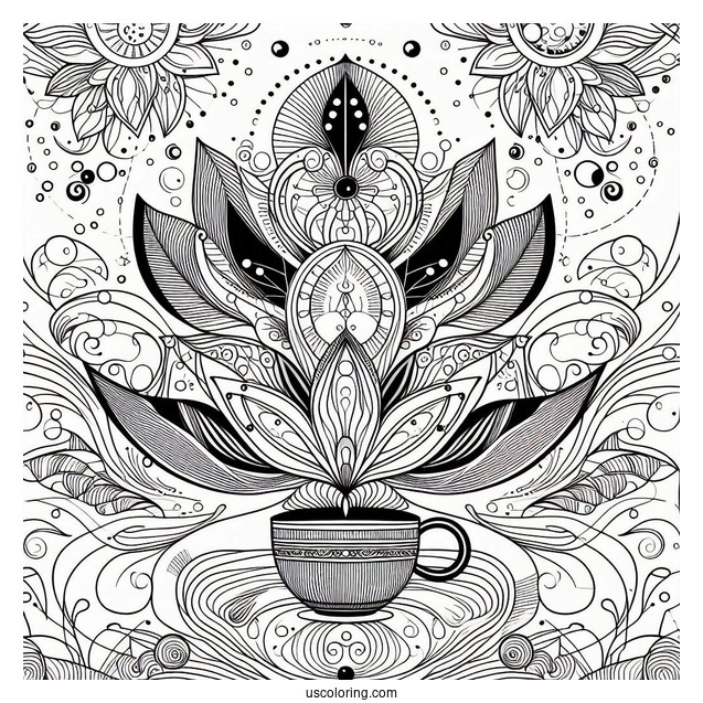 Abstract Coloring Page Portrait