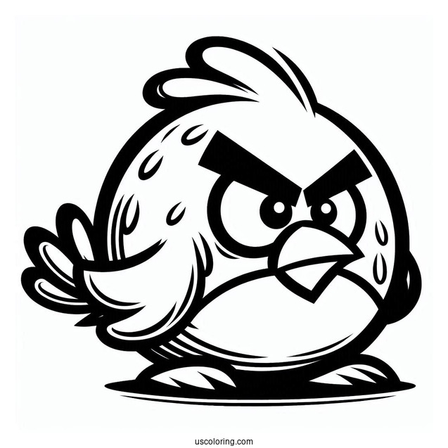 Coloring Page Of Red Angry Bird For Preschoolers