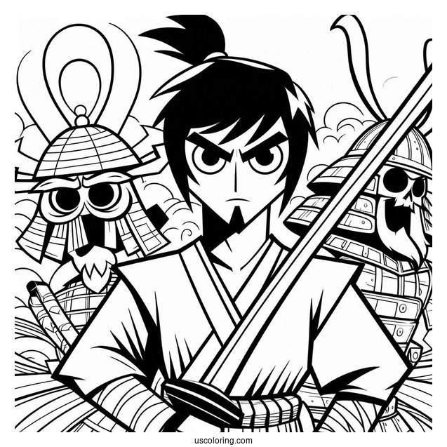 Simple Samurai Jack Coloring Sheet For Kids