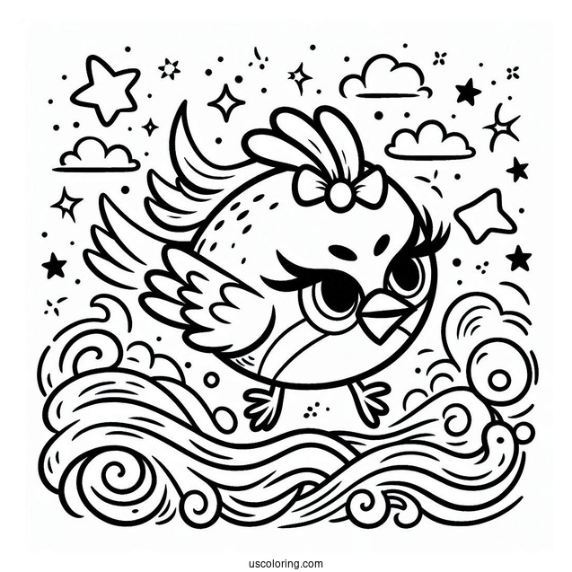 Cute Stella Angry Bird Coloring Page