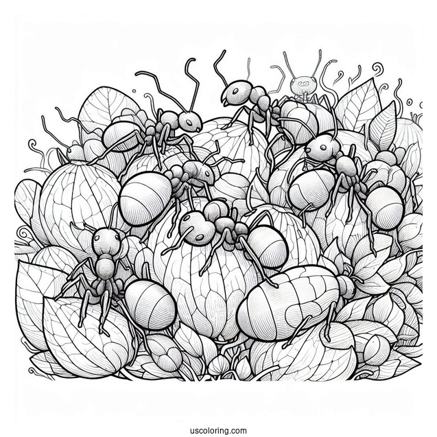 Detailed Ant Coloring Page Of Colony