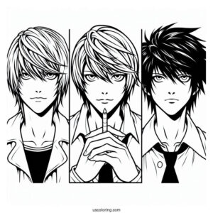 Coloring Page Of Death Note Anime