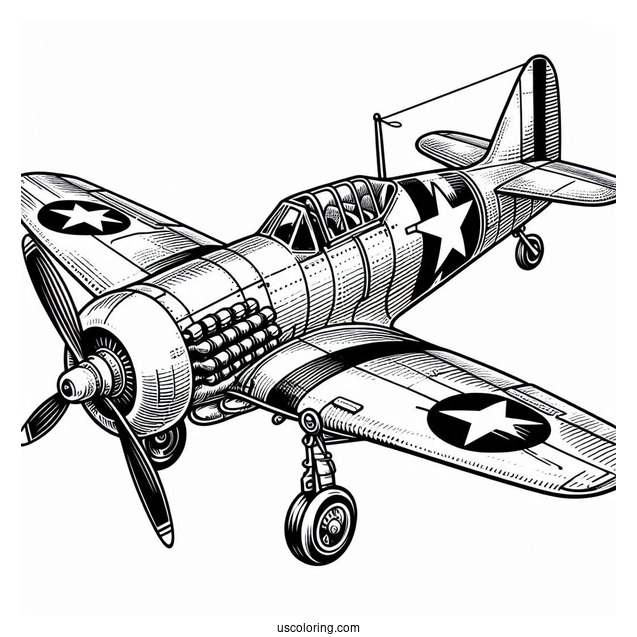 WWI Fighter Plane Coloring Page