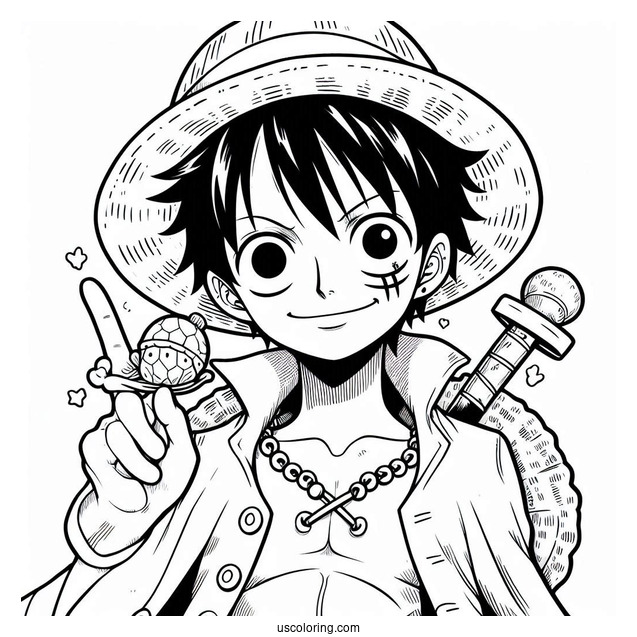 Luffy From One Piece Anime Coloring In